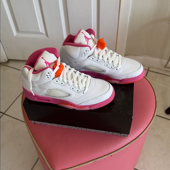 Nike Air Jordan 5 Retro GS Pinksinkle Orange White 440892-168 Sz 6Y Never worn - Picture 2 of 9
